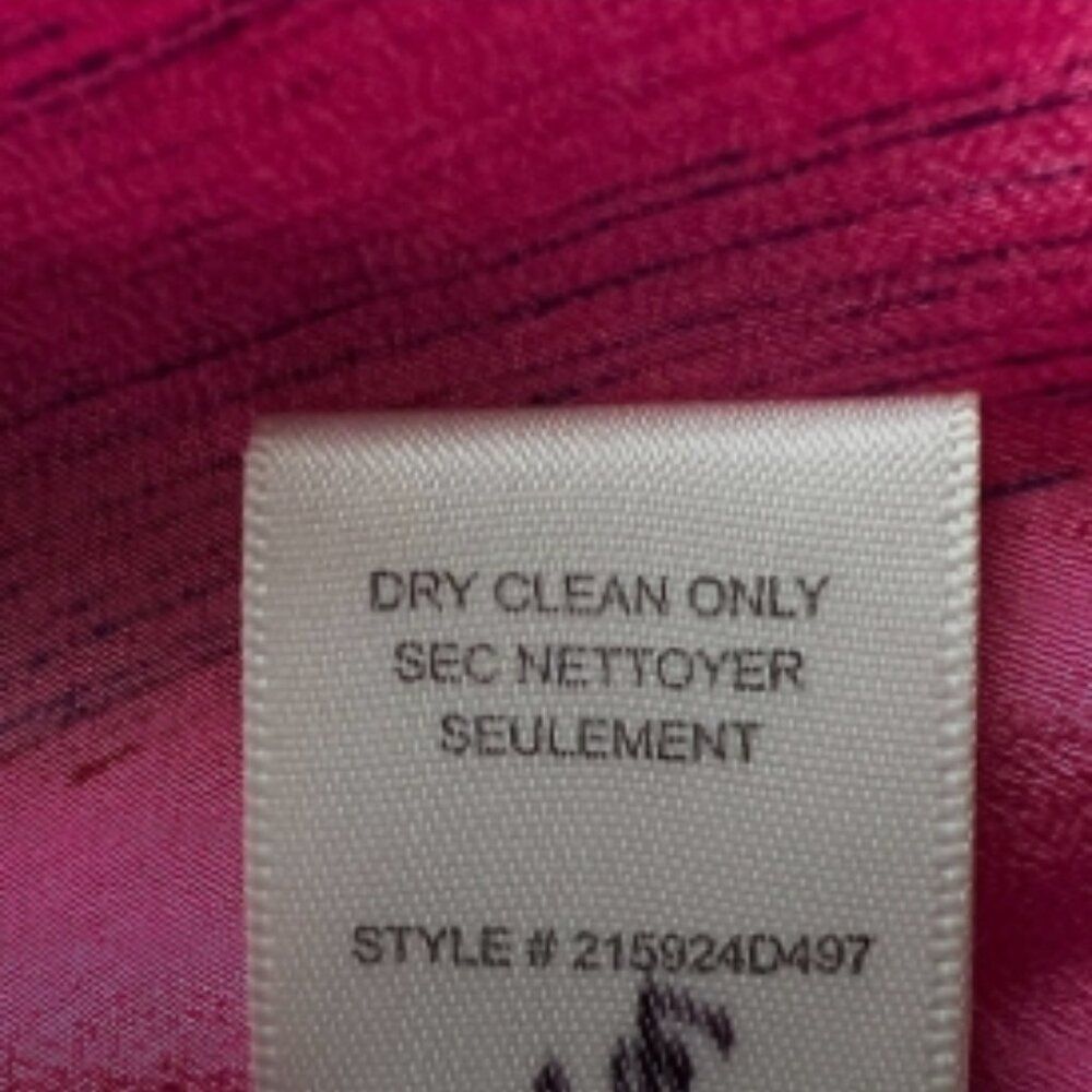Like New! Rebecca Taylor 100% Silk Dress Ombre Fuchsia Pink in Size 6 - Picture 11 of 12